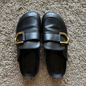 Collection Charles & Keith Black Leather Slip on Loafers - Size 39/8.5